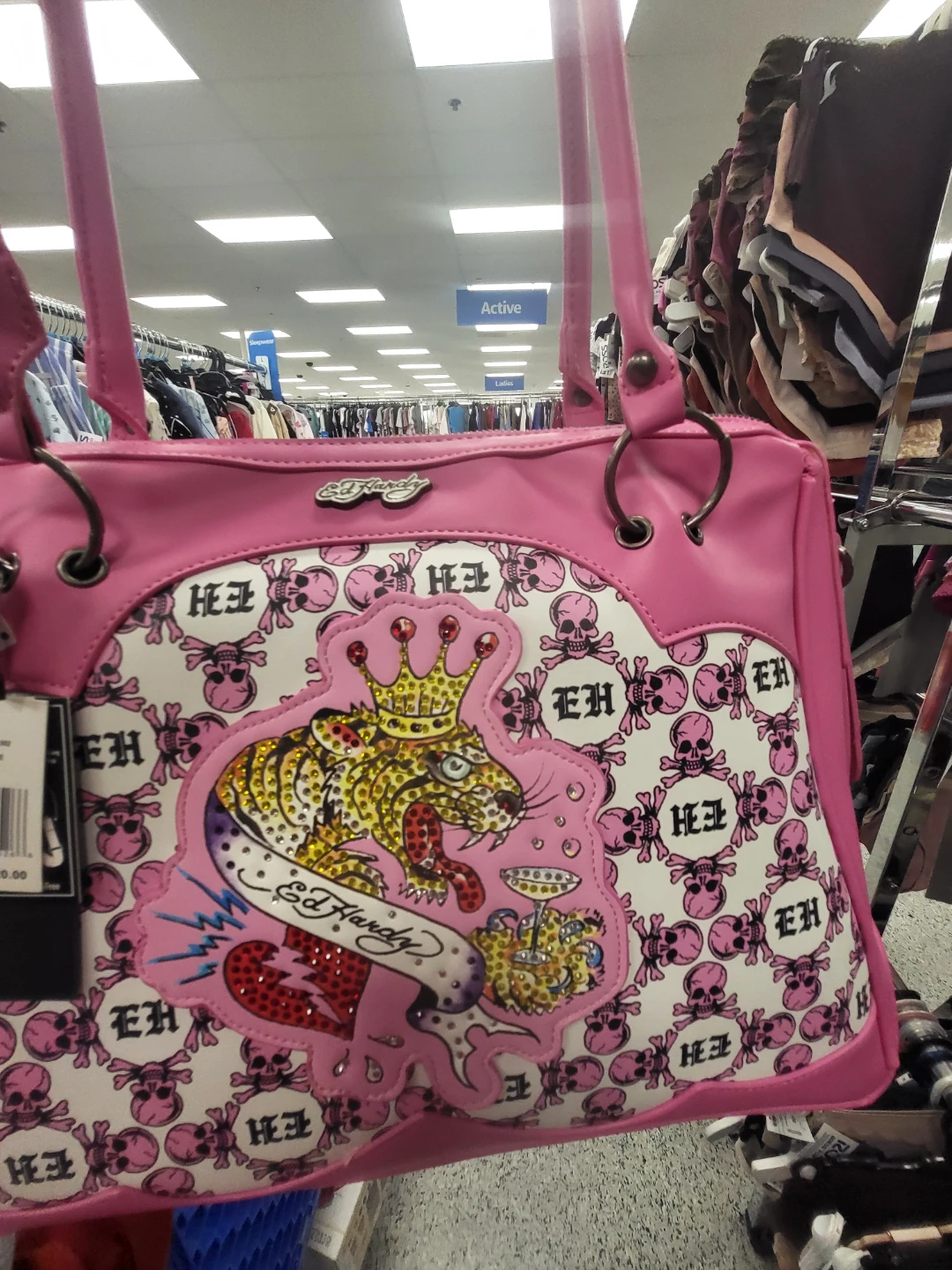 Ed Hardy Pink Tiger & Skull Shoulder Bag - photo 2