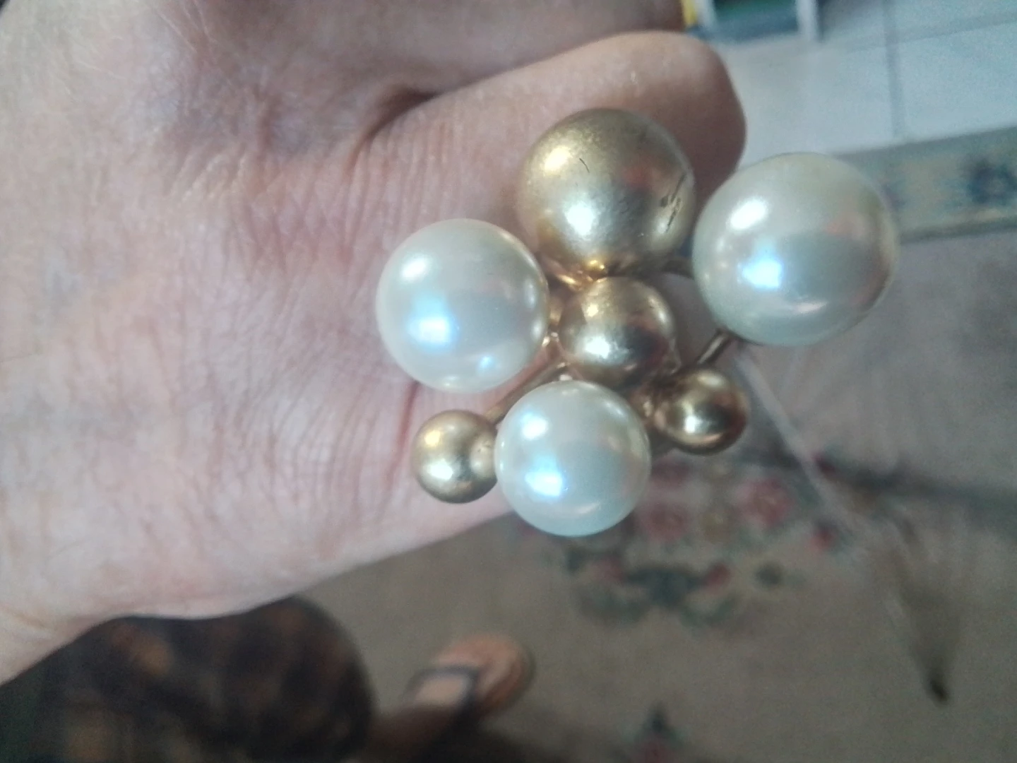 Lia Sophia Pearl and Gold Tone Ring - photo 5