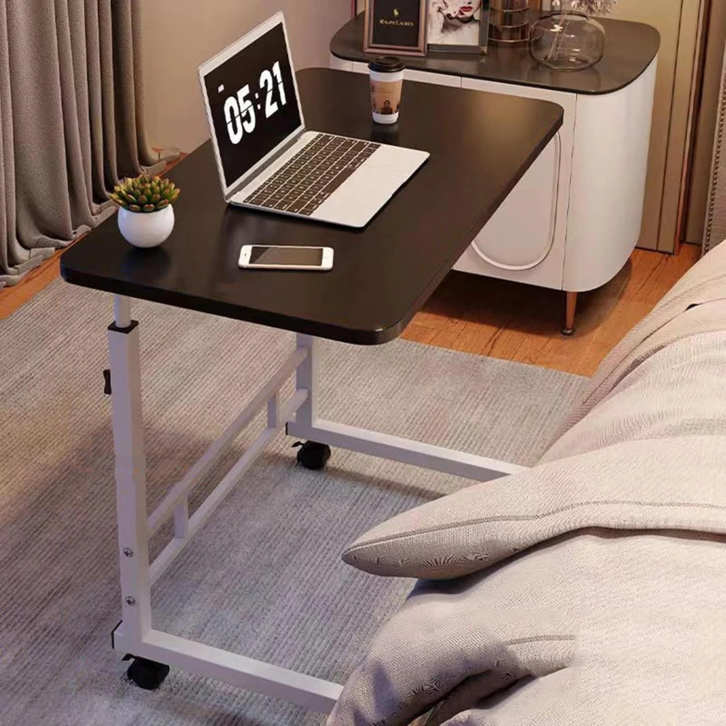 BN<> Adjustable Rolling Bedside Table