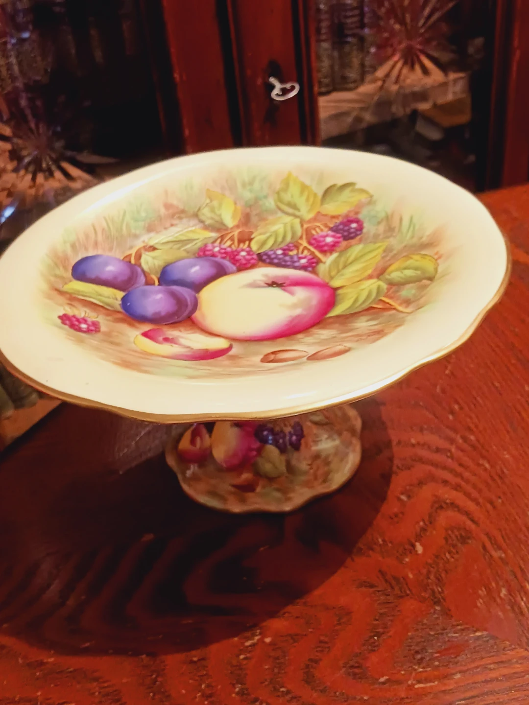 Aynsley Orchard Fruit Bone China Pedestal Plate - photo 2