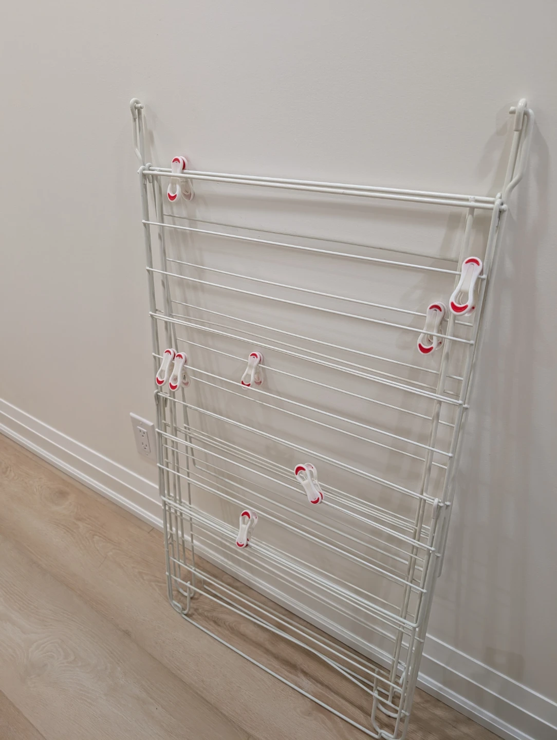 Ikea White Foldable Drying Rack with Clips