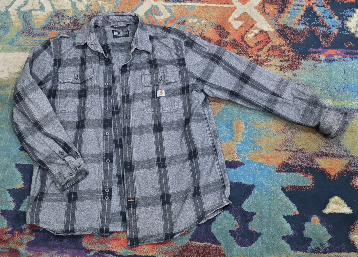 Carhartt Men's Flannel Shirt - Grey Plaid (Large) - photo 2