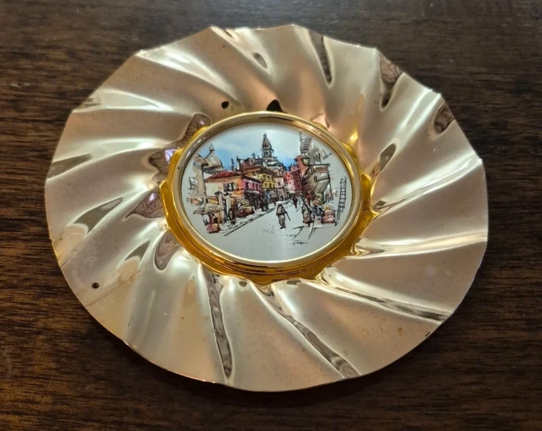 Decorative Plate with European Street Scene