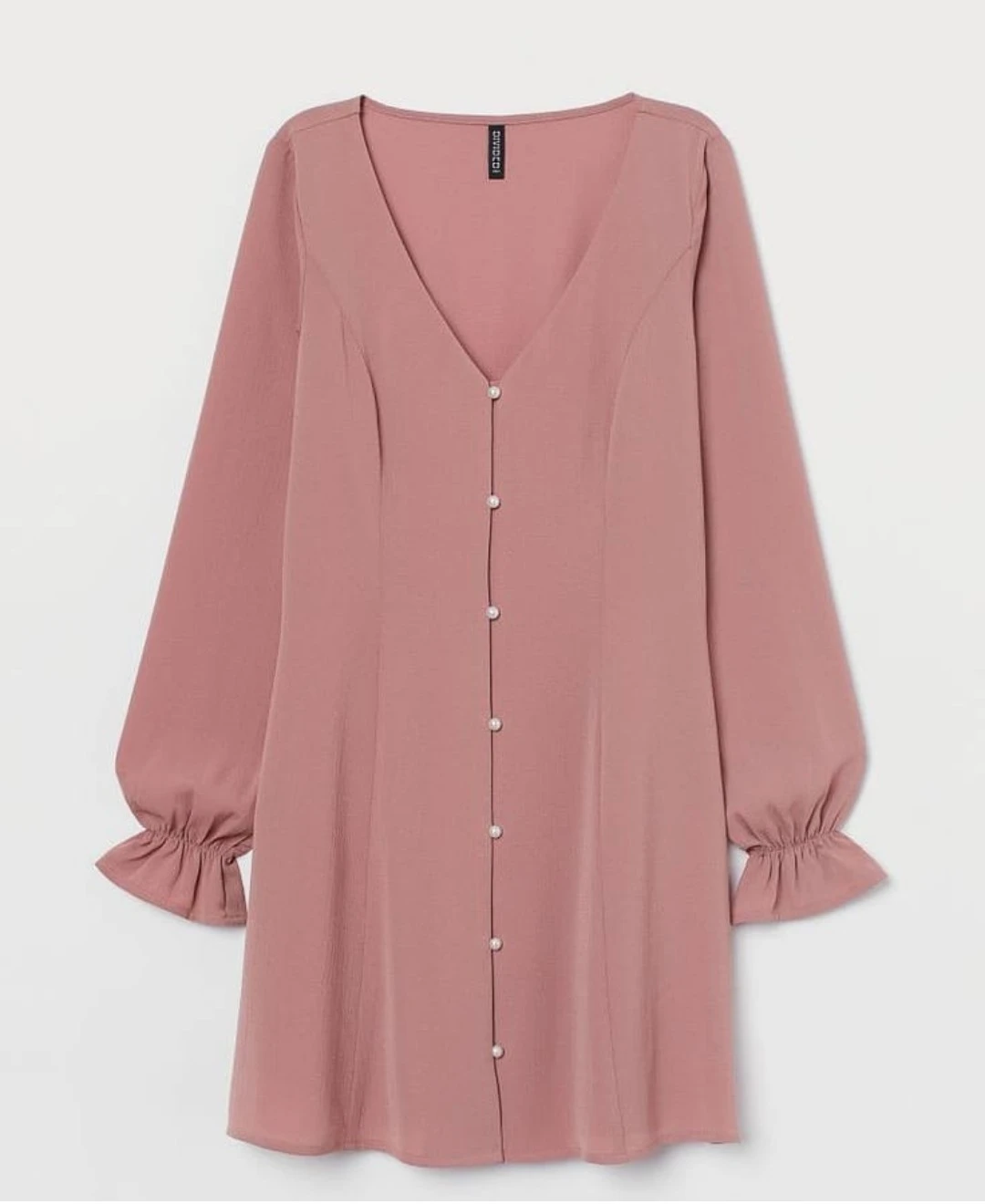 H&M pink button-up dress with pearl buttons - photo 3