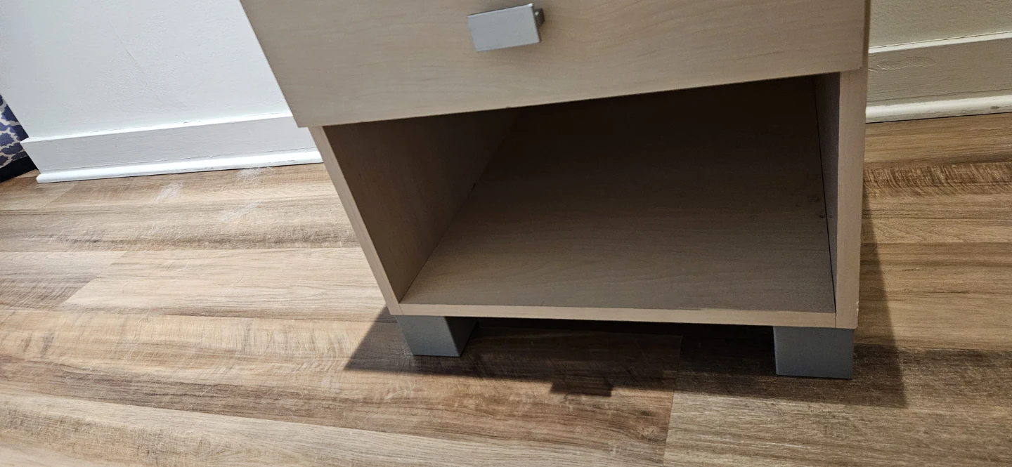 Light Wood 2-Drawer Nightstand - photo 5