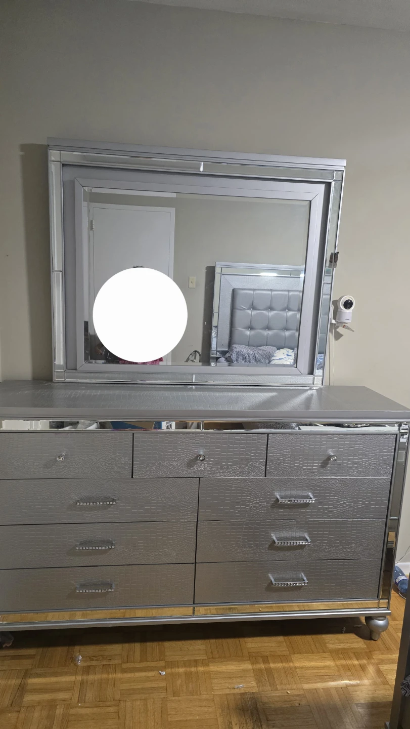 Silver Dresser with Mirror