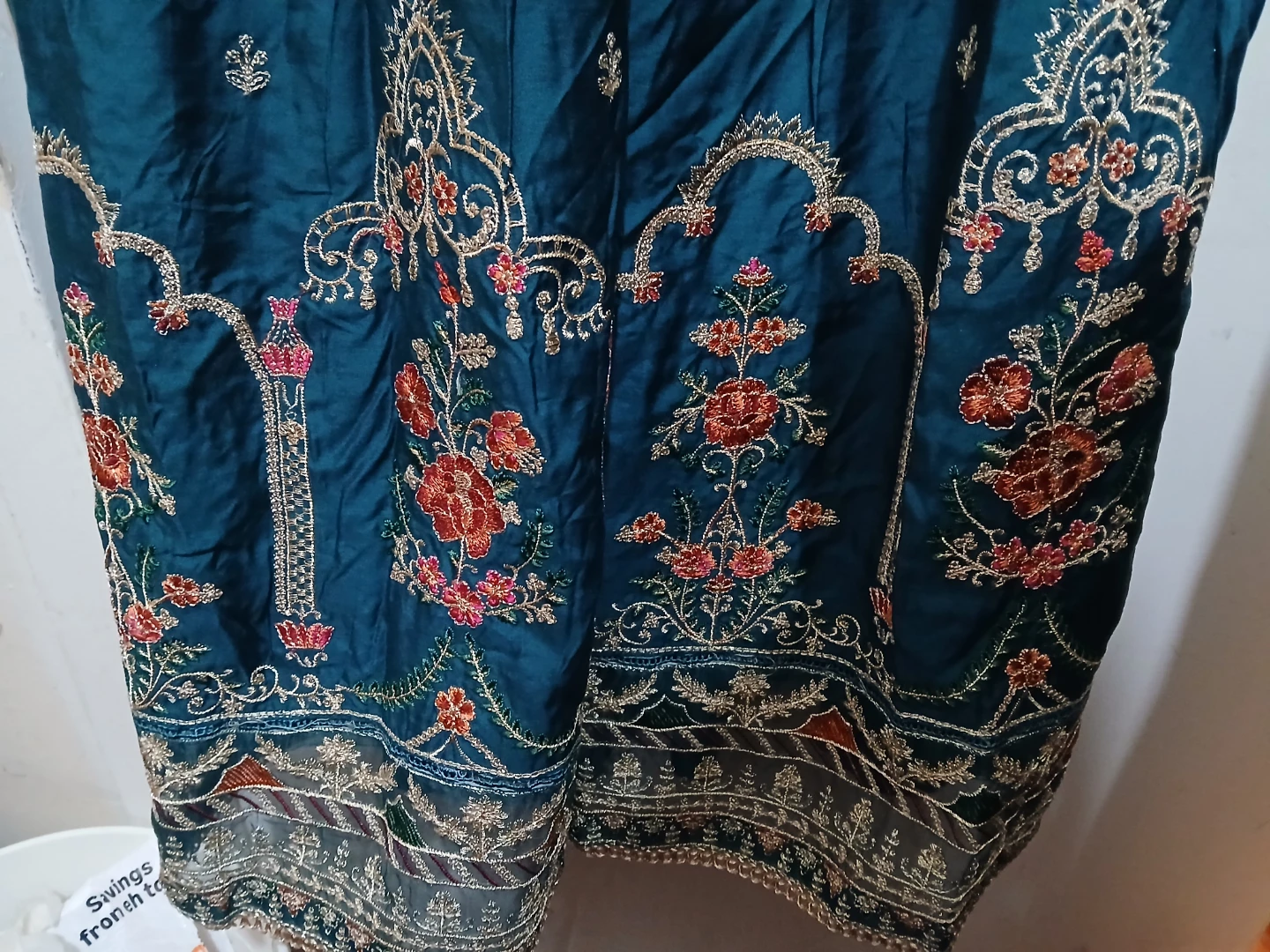 Teal Embroidered Kameez - photo 4