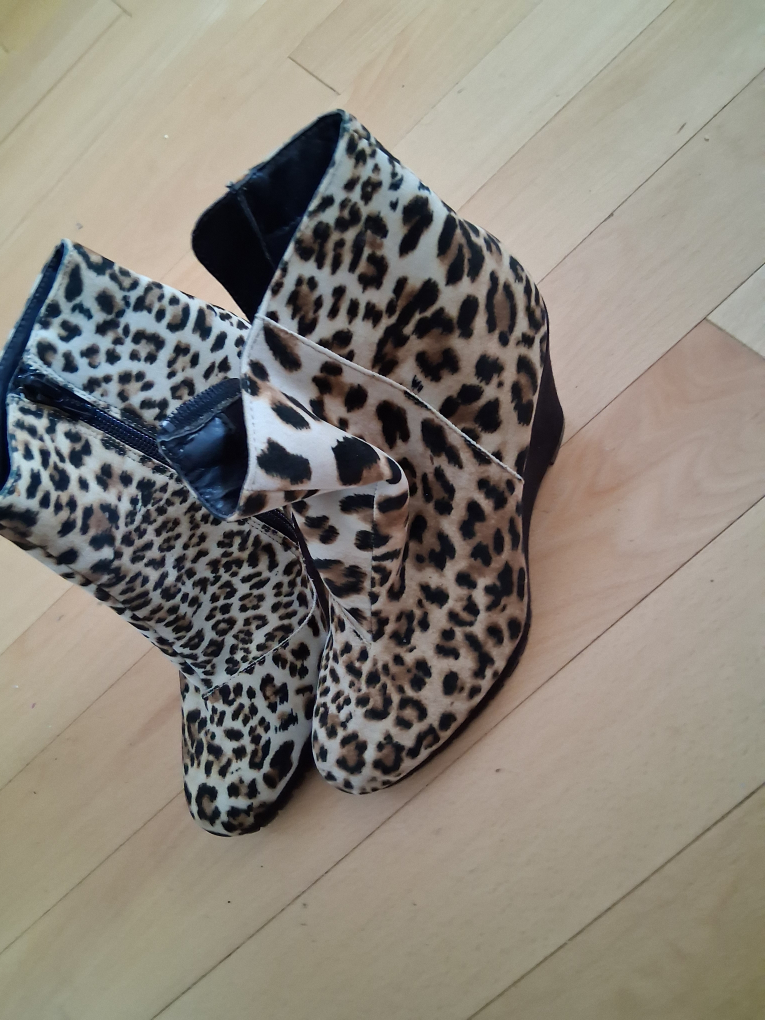 Leopard Print Wedge Ankle Boots - photo 2
