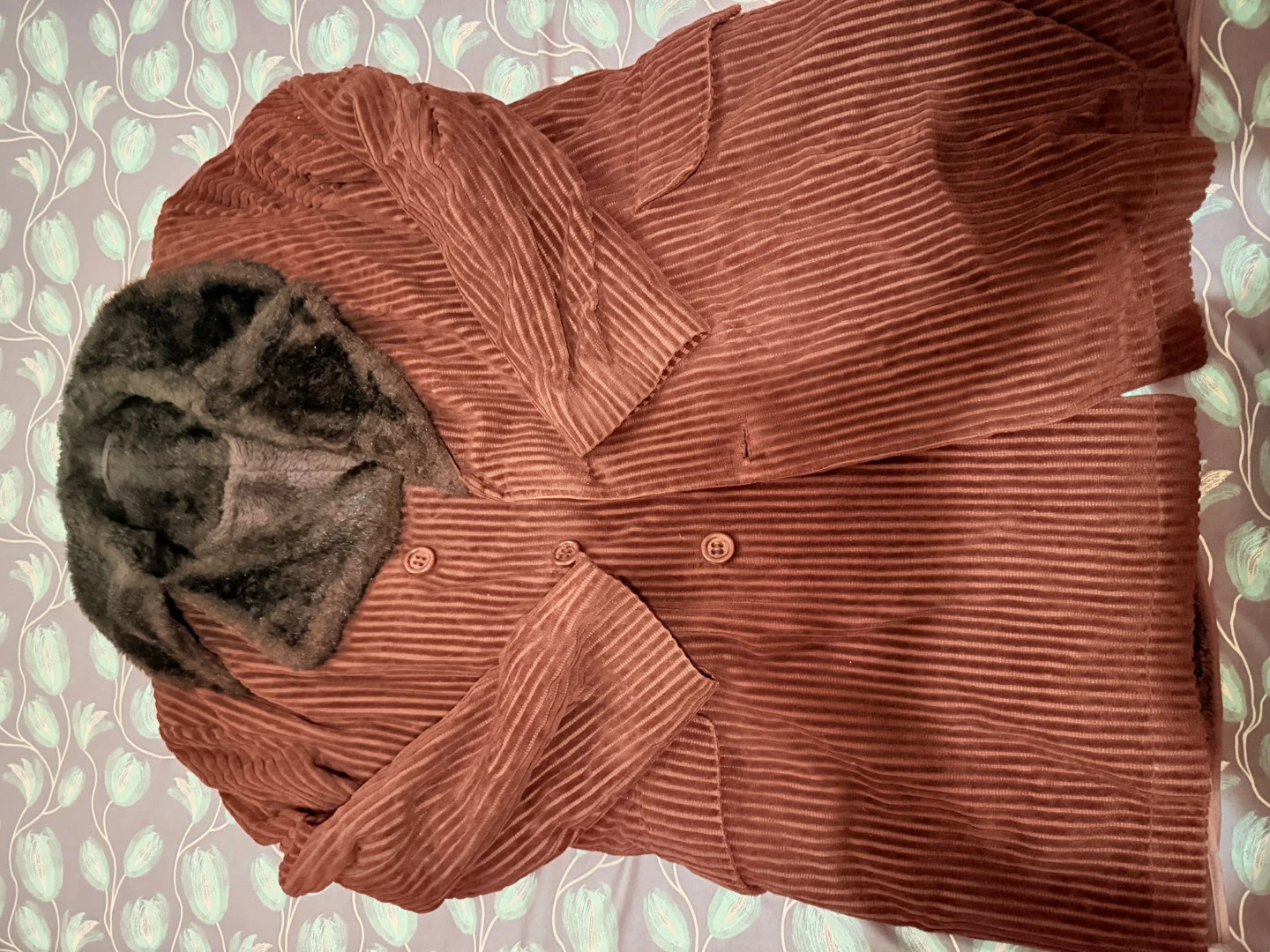Women's Corduroy & Faux Fur Winter Coat