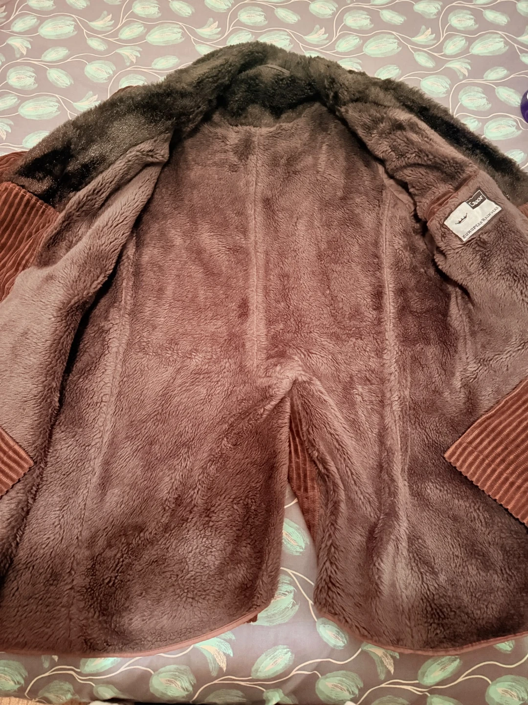 Women's Corduroy & Faux Fur Winter Coat - photo 3