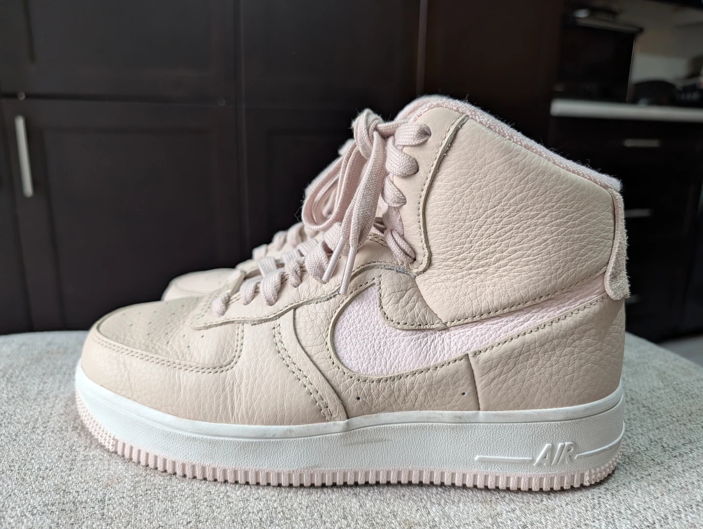 Nike Air Force 1 High Top Sneakers - Beige/Pink - photo 5