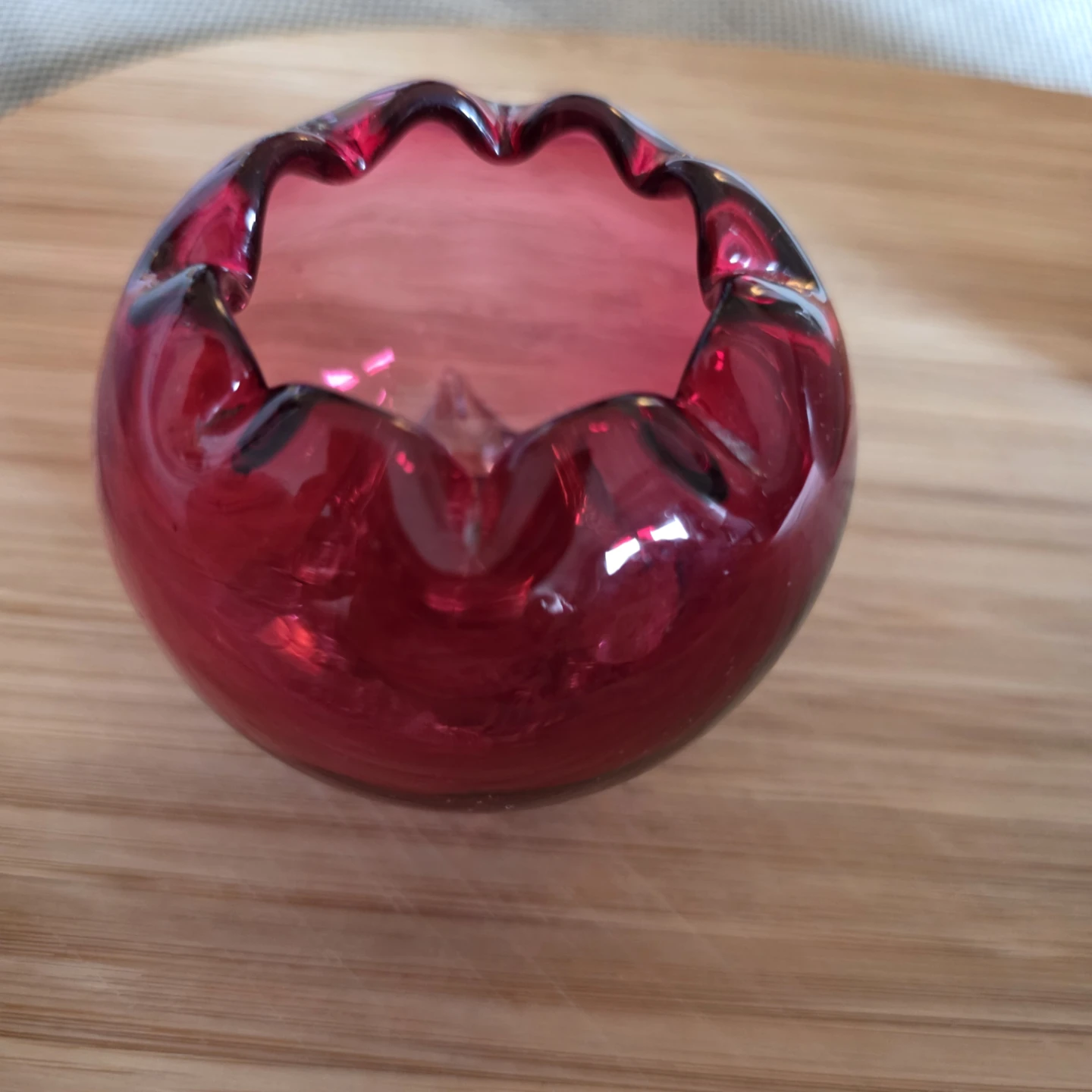 Vintage Ruby Red Glass toothpick holder, match holder