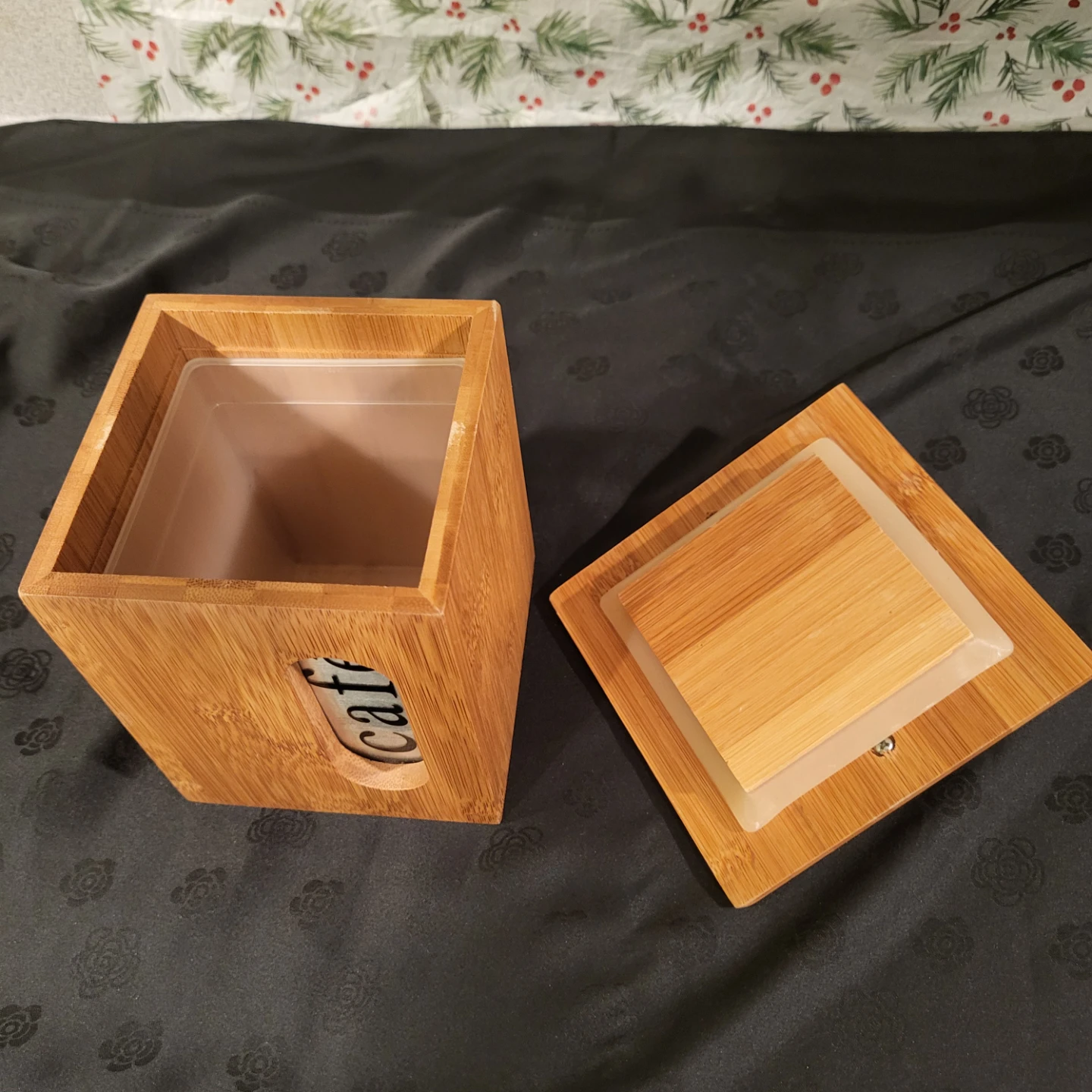 Bamboo Coffee Canister with Frosted Inner - photo 2