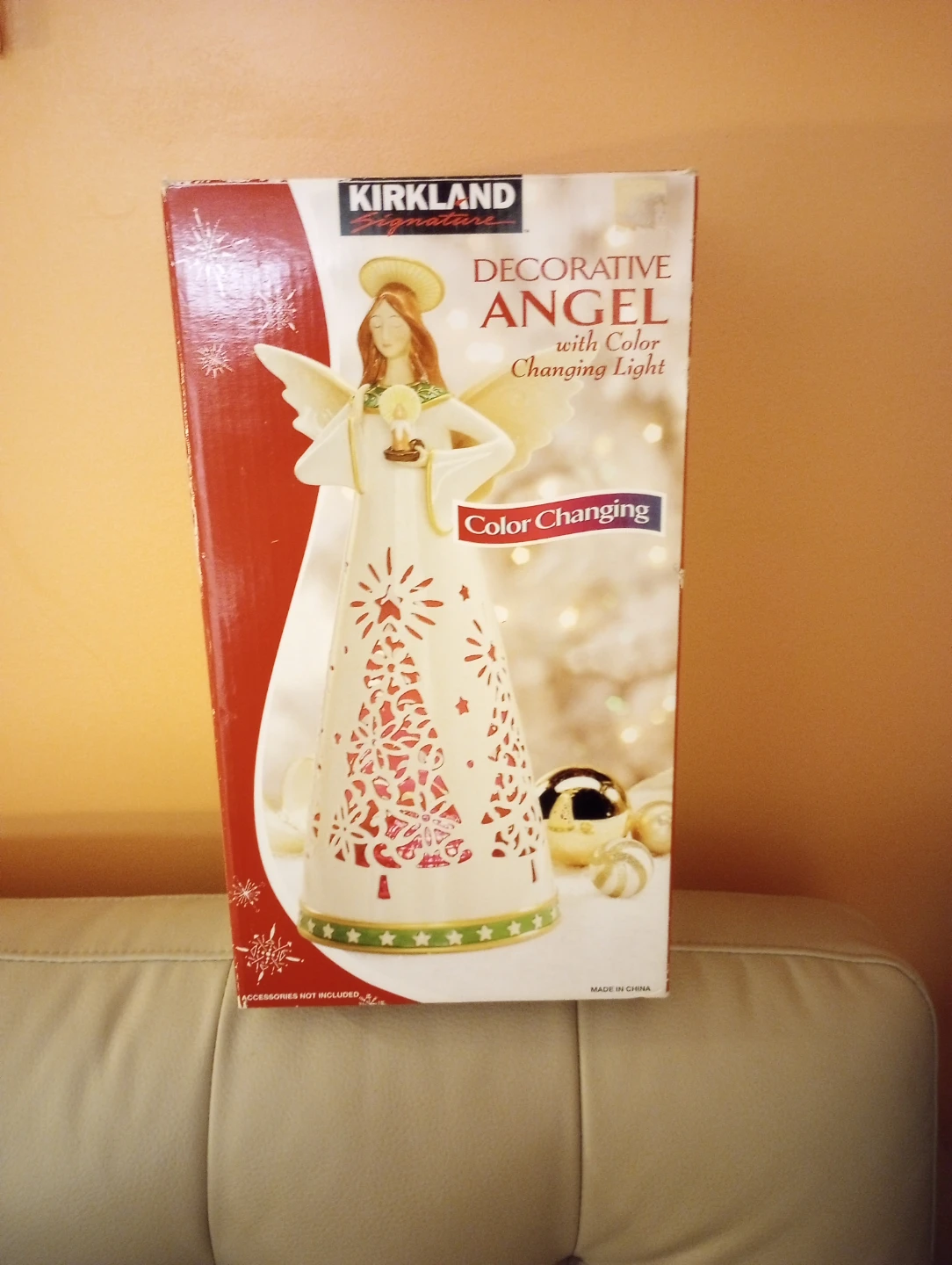 Vintage Ceramic Light Up Christmas Angel Ornament