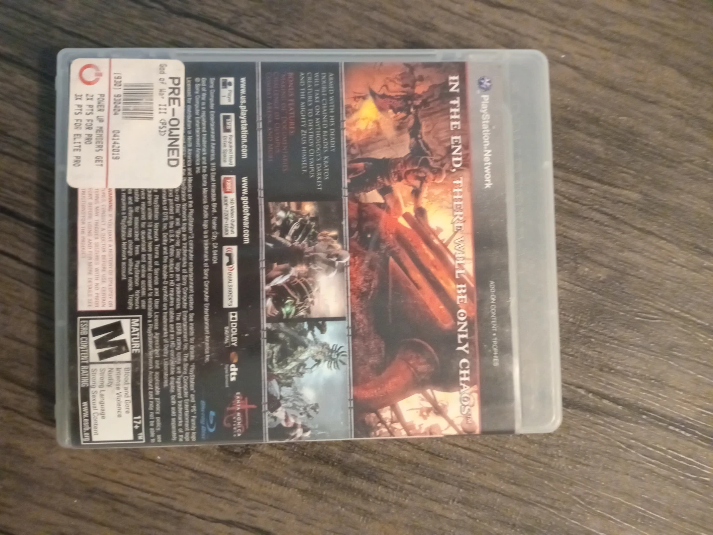 God of War III PS3 Blu-ray Disc Video Game - photo 2