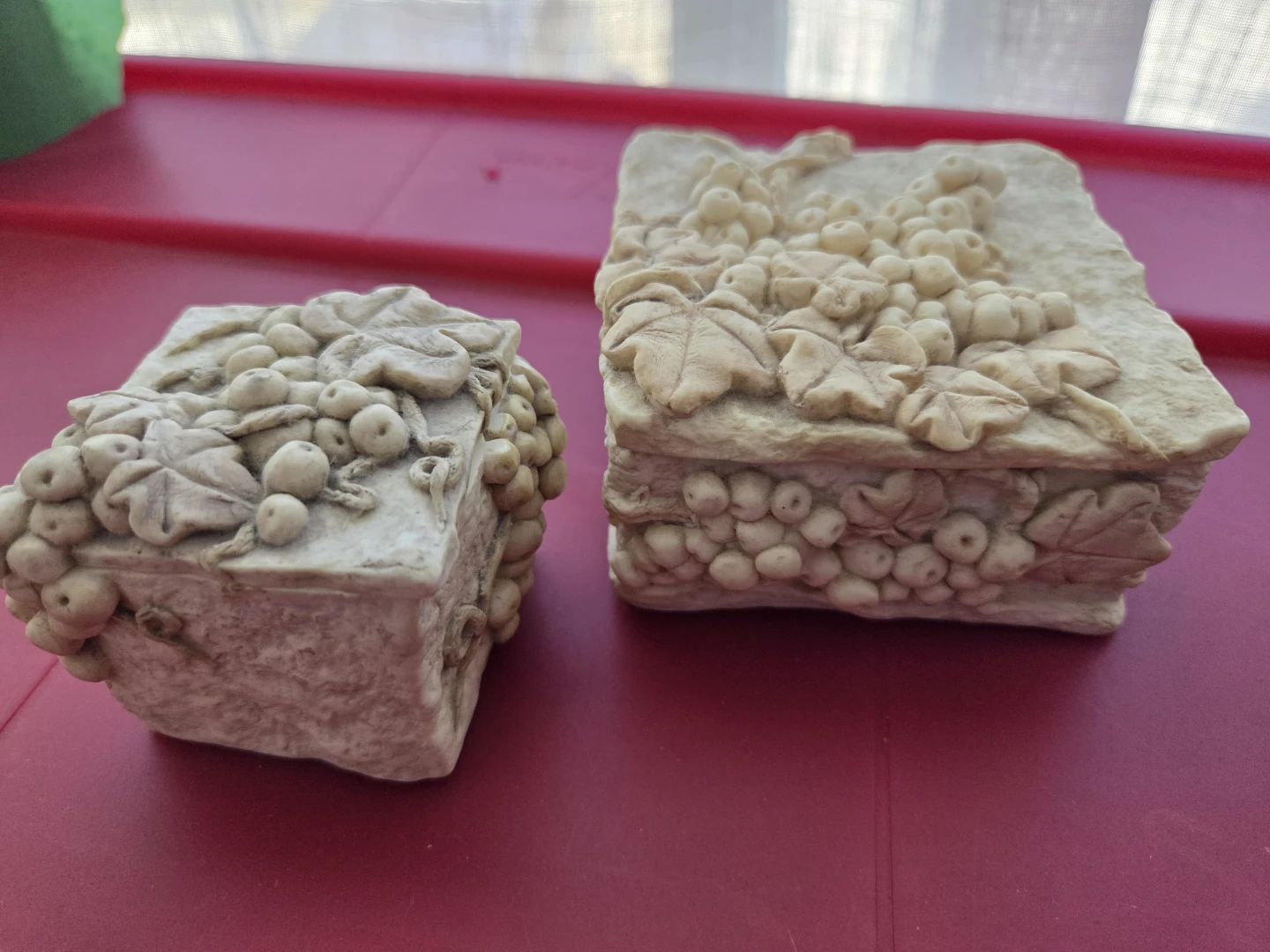 Vintage Decorative Trinket Boxes with Grape Design