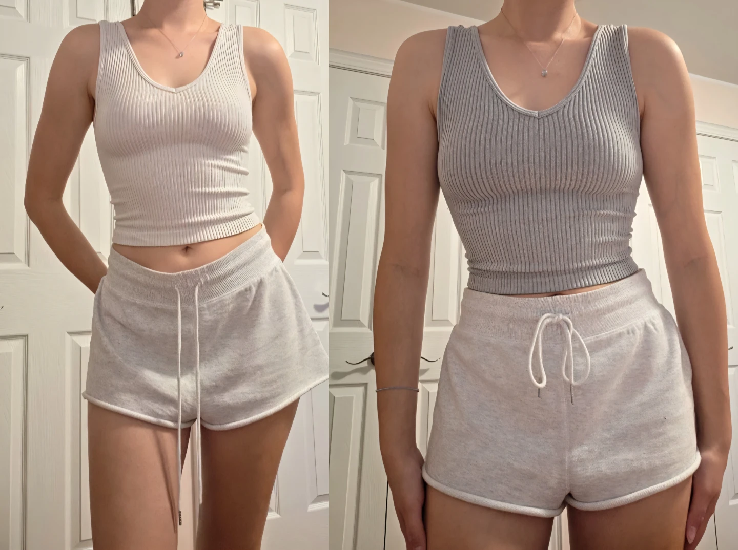 Ribbed Tank Tops & Sweat Shorts