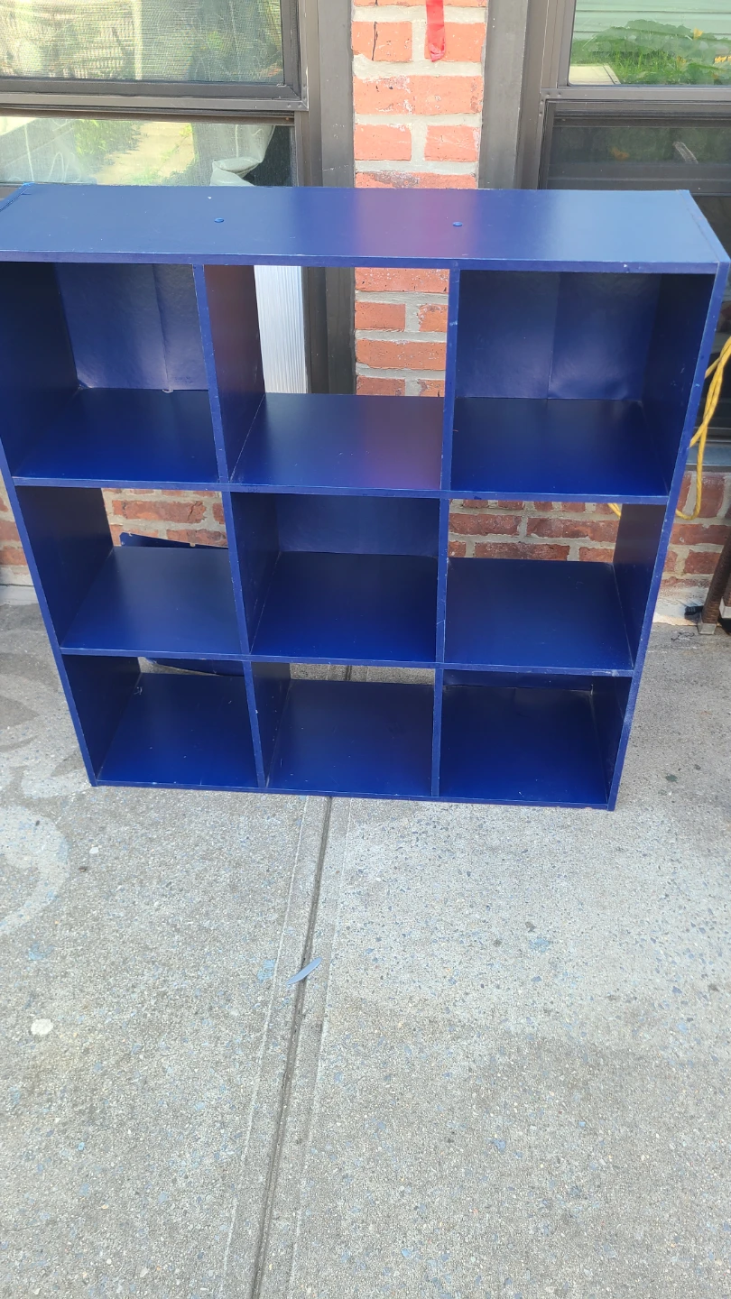 Blue 9-Cube Storage Organizer Shelf Unit