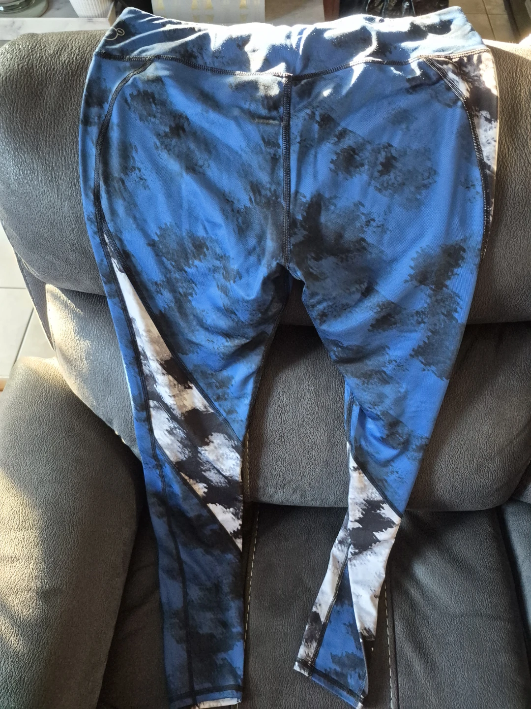 Puma Blue & Black Pattern Leggings - photo 3