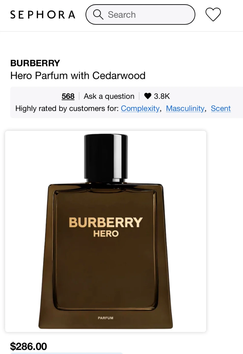 Burberry Hero Eau de Parfum Natural Spray Vaporisateur 100 ml
