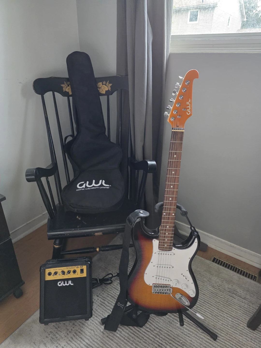 Electric guitar and amp