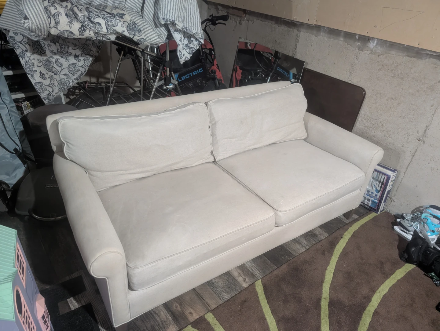 Crate & Barrel Cream Loveseat Sofa
