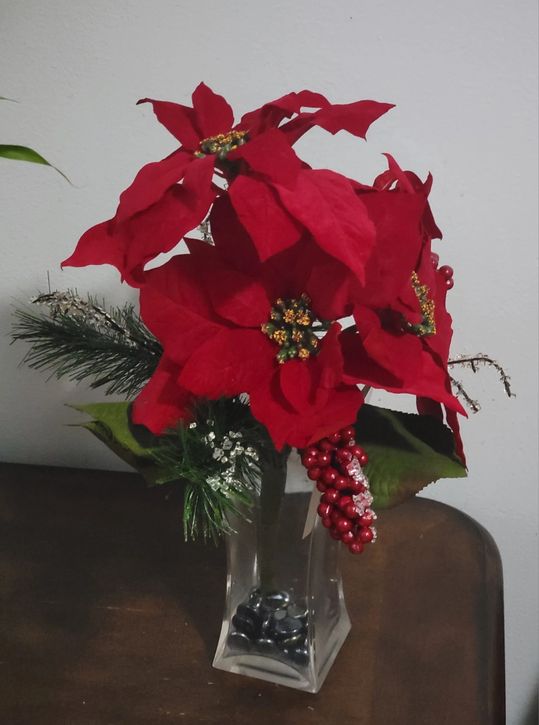 Home Interiors Artificial Poinsettia Flower Arrangement