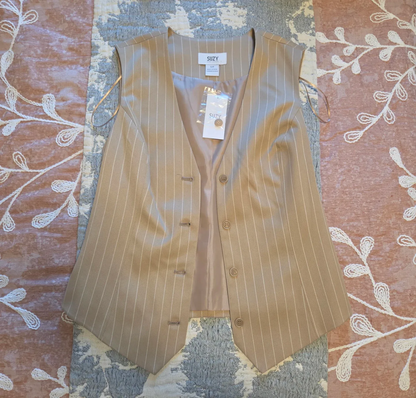 Suzy Pinstripe Vest with White Button-Up Shirt - photo 2