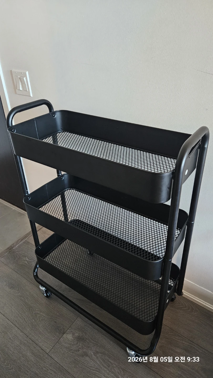 Black 3-Tier Rolling Cart - photo 2