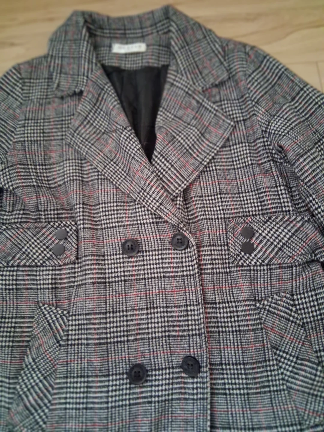 Women's Plaid Double-Breasted Coat - photo 4