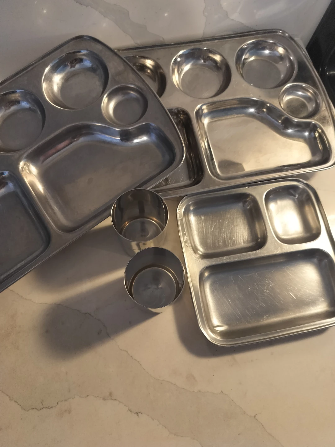 Stainless Steel Thali Set and glasses - photo 2
