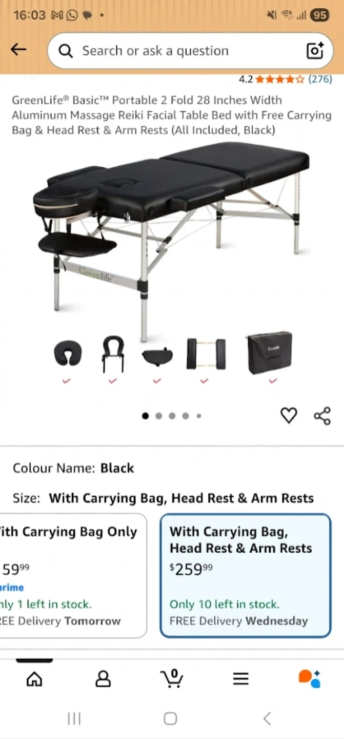 Portable 2 Fold Massage Table/Tattoo Bed