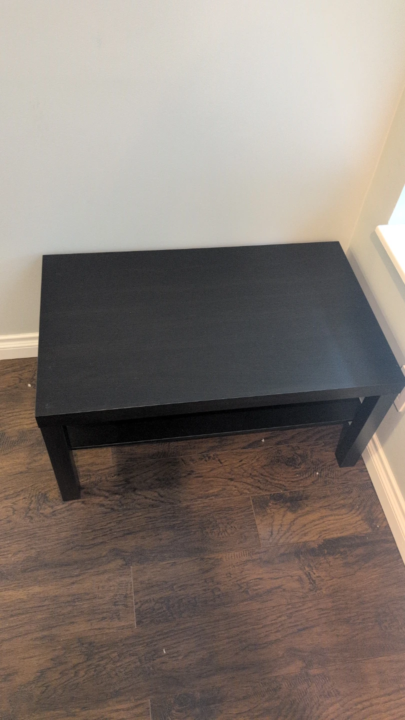 Black Coffee Table with Shelf