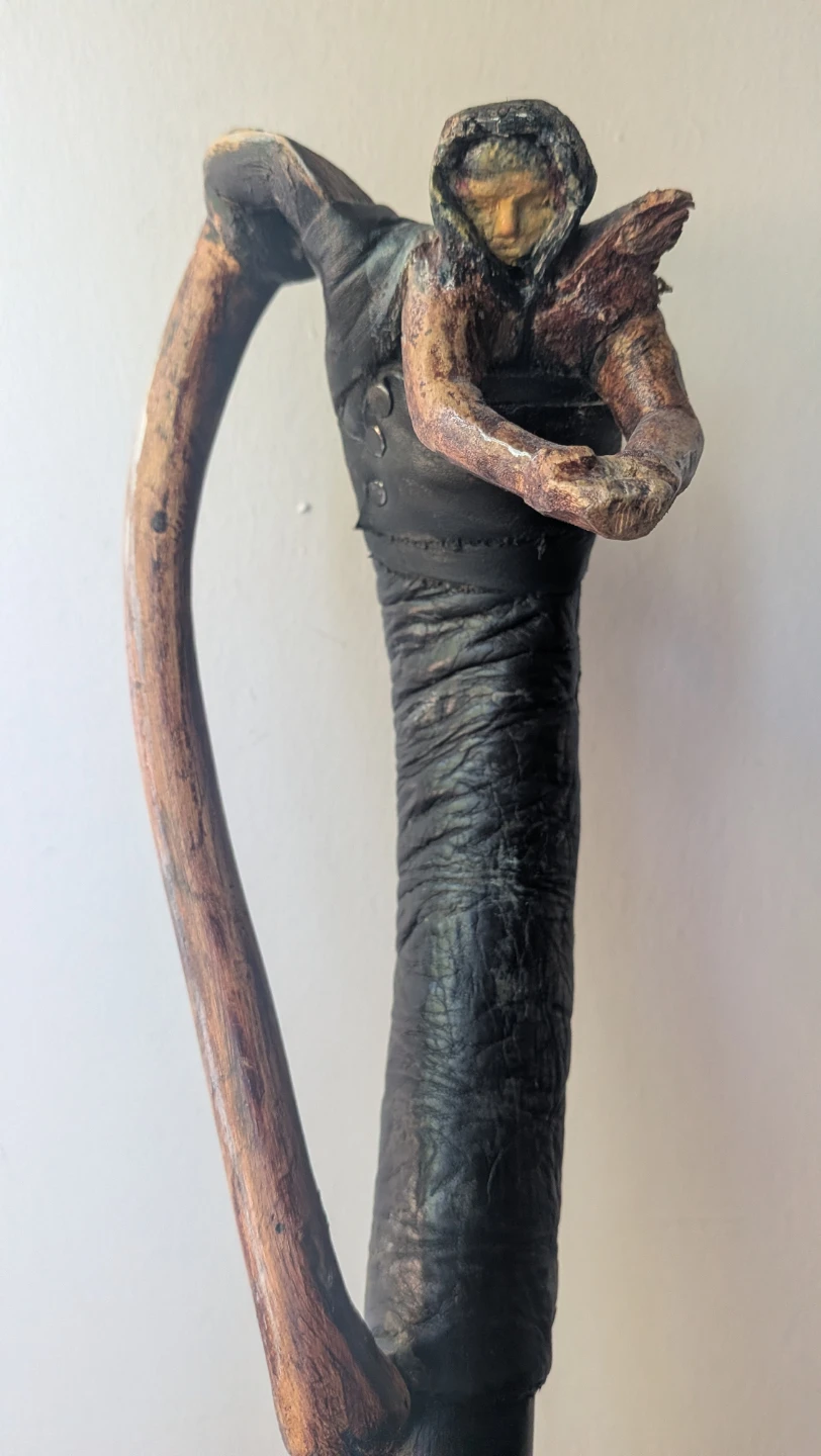 Hand-carved wooden walking stick - photo 4