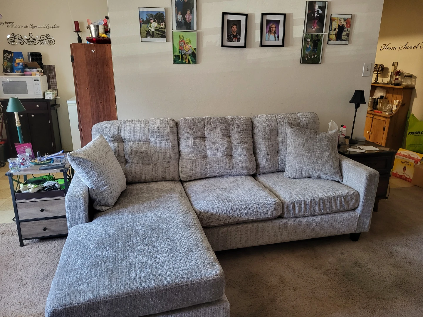 Grey Sectional Sofa with Chaise