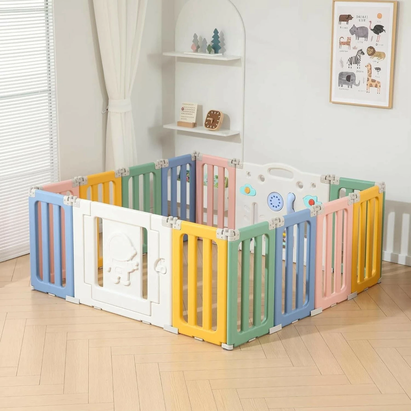 Multi-Color Baby Playpen with Toys