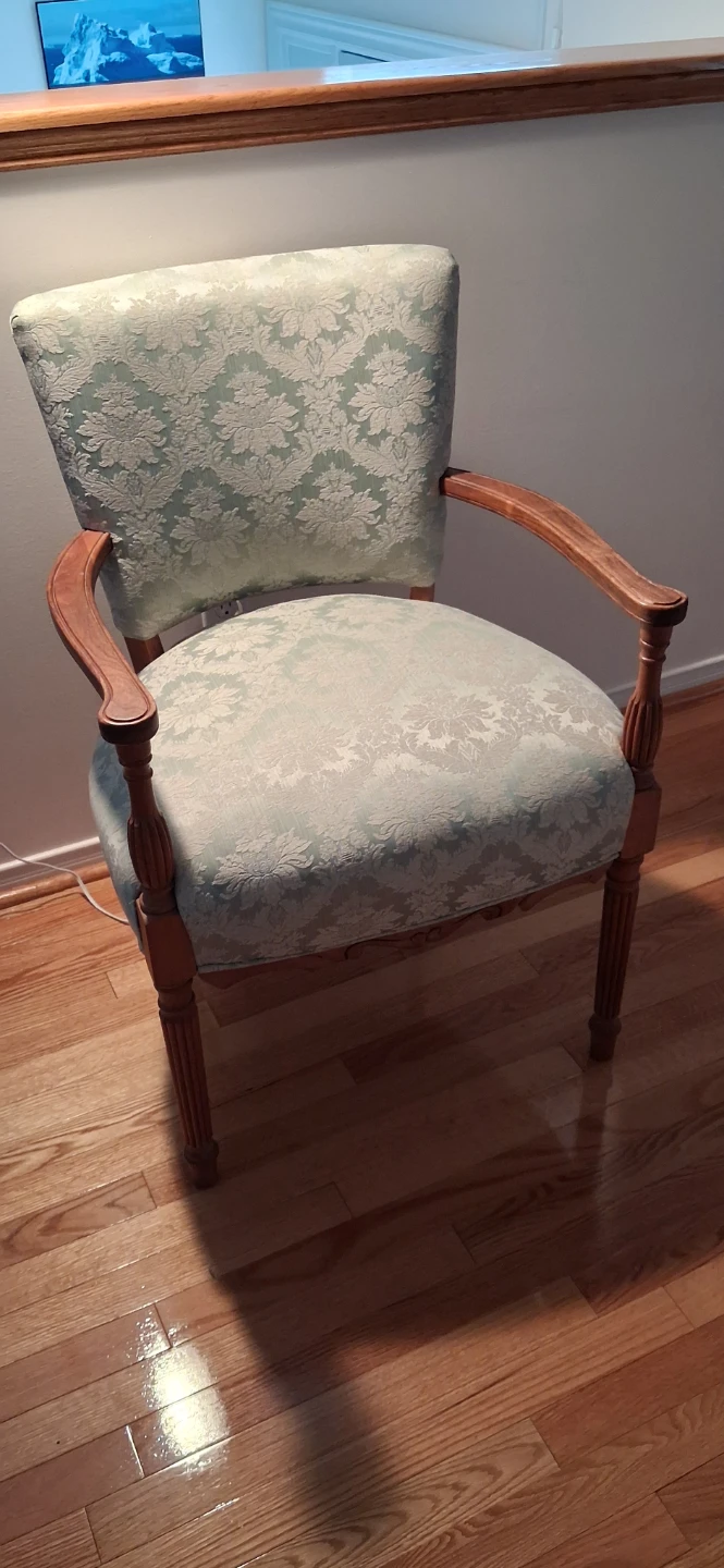 Vintage light grey blue armchair