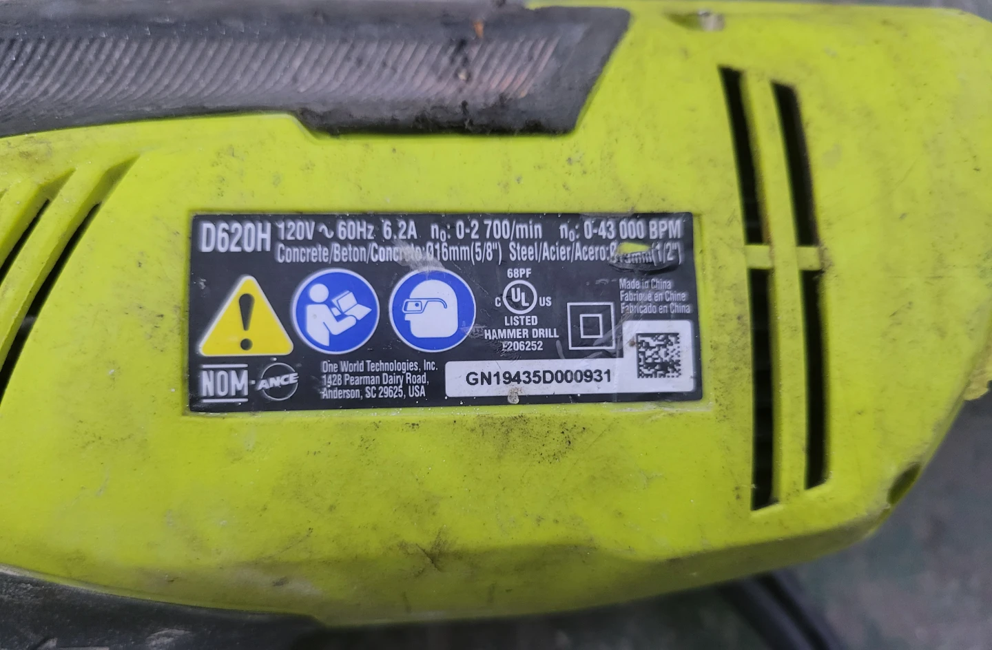 Ryobi D620H Hammer Drill - photo 5