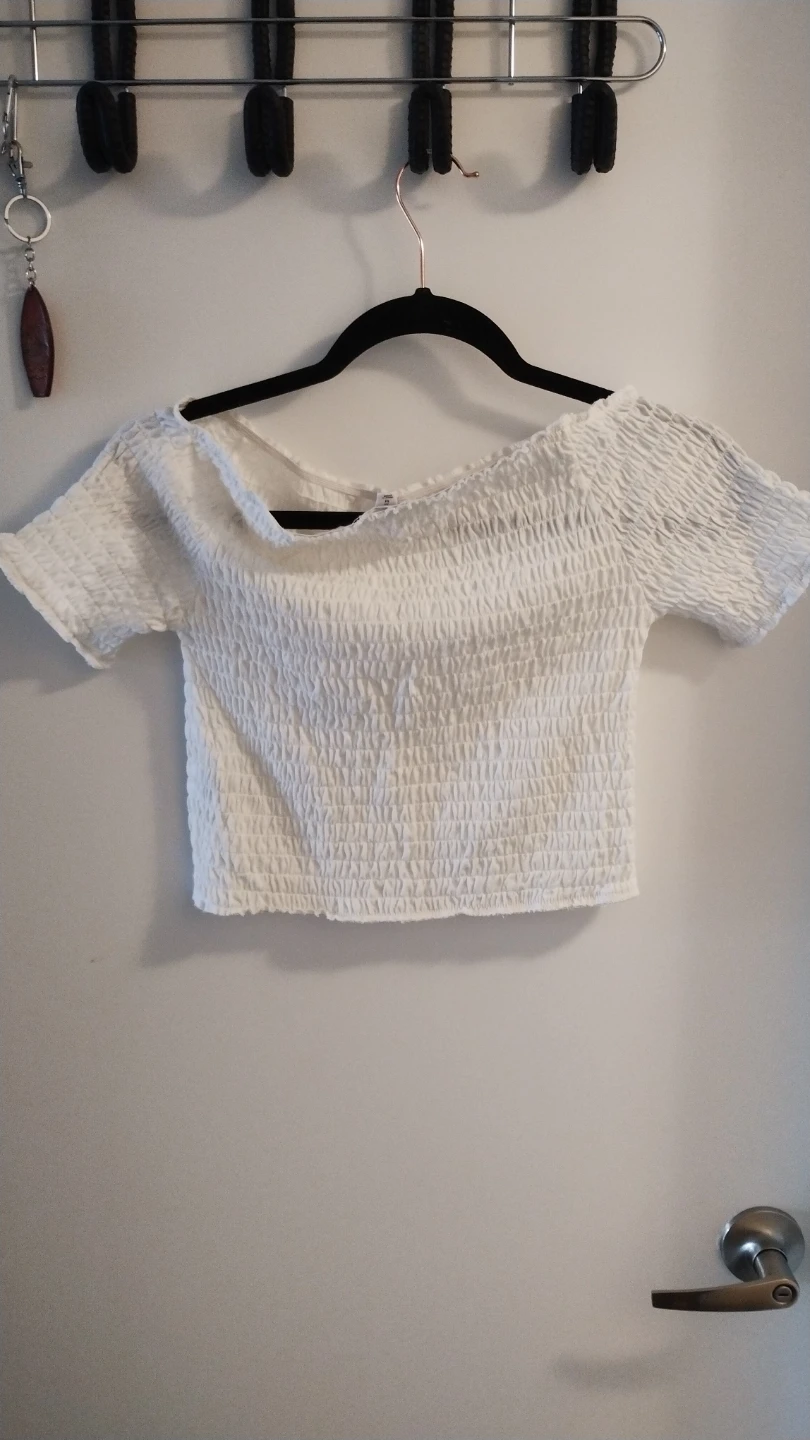 Ardene White Smocked Off-the-Shoulder Top - photo 2