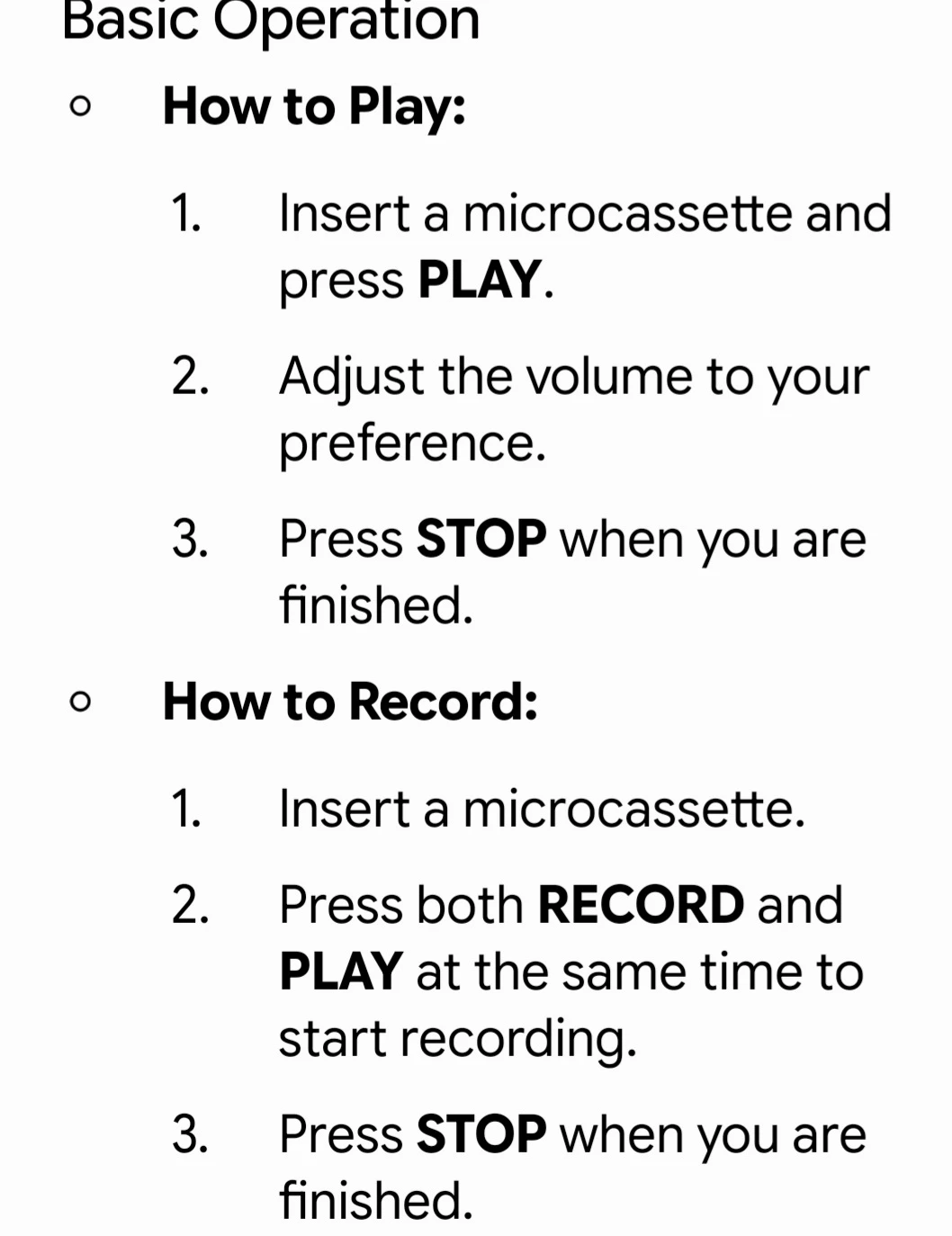 GE Microcassette Recorder - photo 5