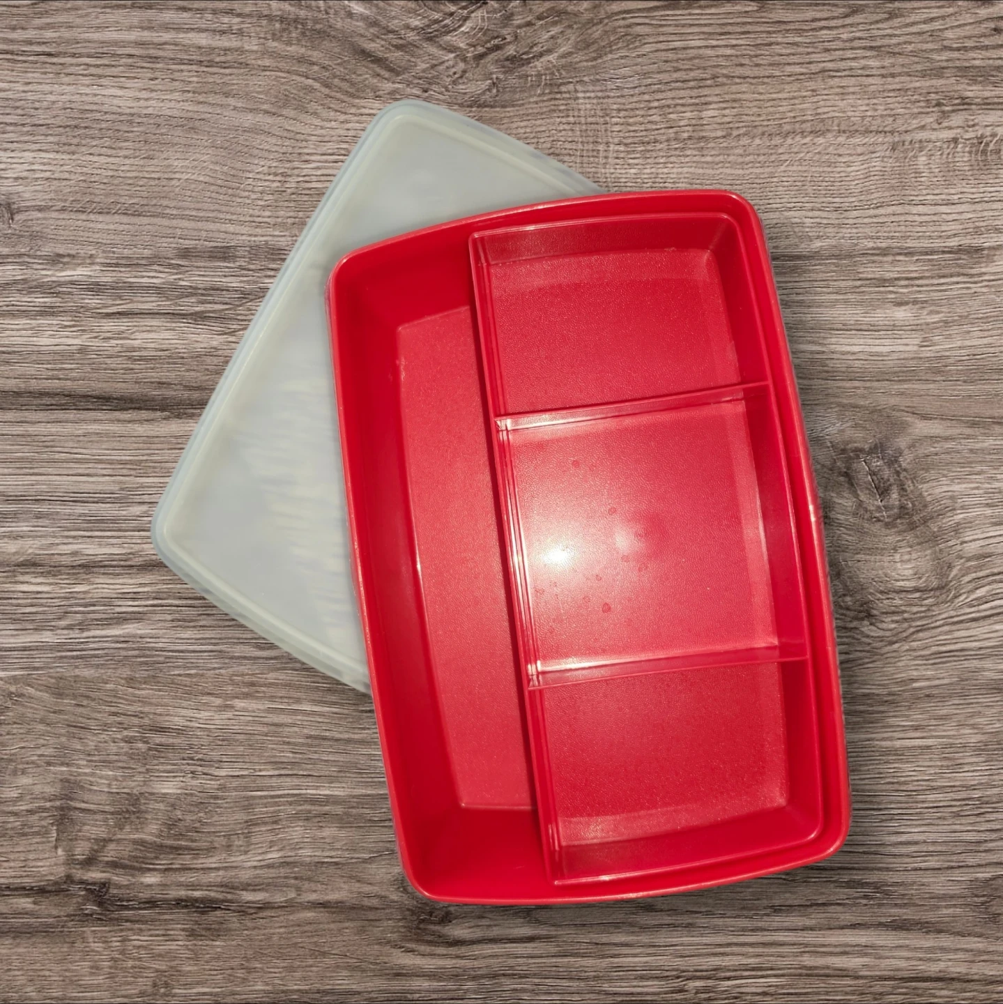 Vintage Red Tupperware Stow-N-Go Organizer - photo 2