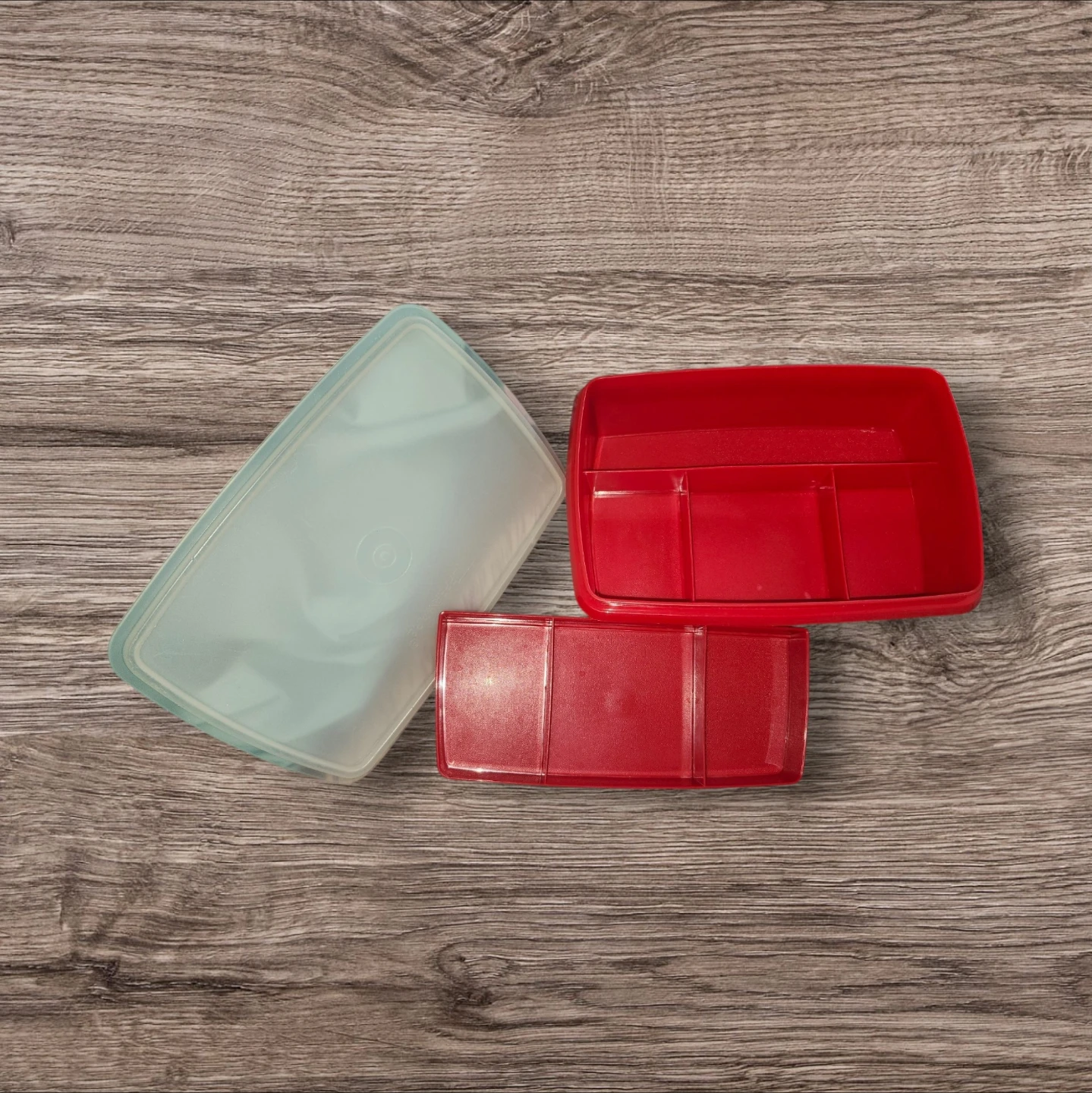 Vintage Red Tupperware Stow-N-Go Organizer - photo 4