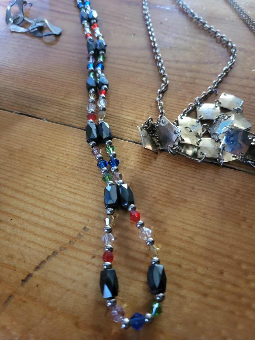 Silver tone chunky chain necklace and earrings set - photo 4