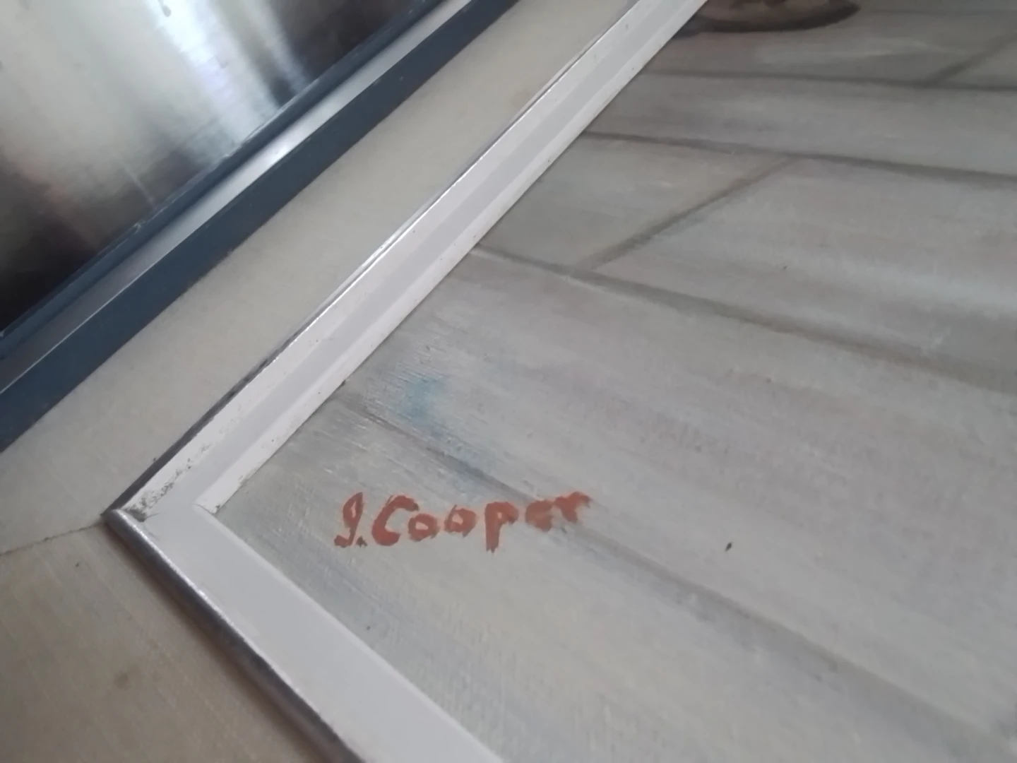 Painting by S. Cooper, Girl Feeding Pigeons - photo 5