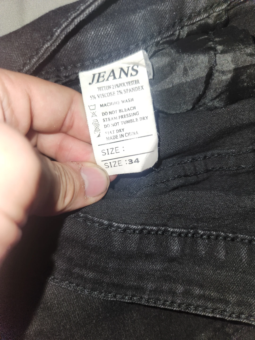 Black Distressed Jeans Size 34 - photo 3
