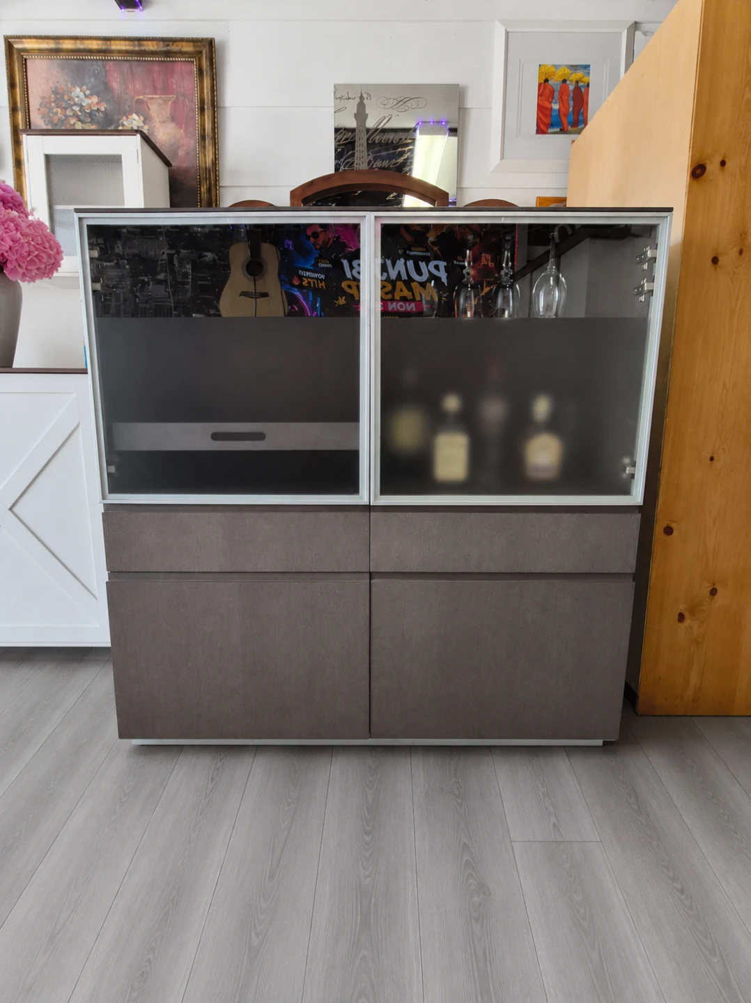 Bar Cabinet with Glassware Holders - photo 4