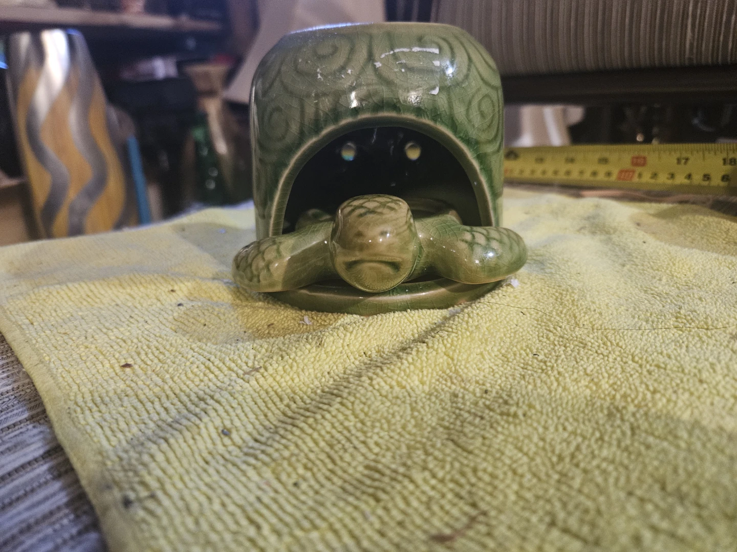 Green Ceramic Turtle Oil Burner - photo 2