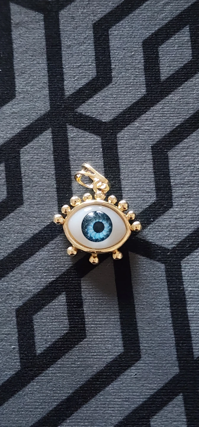 Gold plated Evil Eye Charm Pendant - photo 3