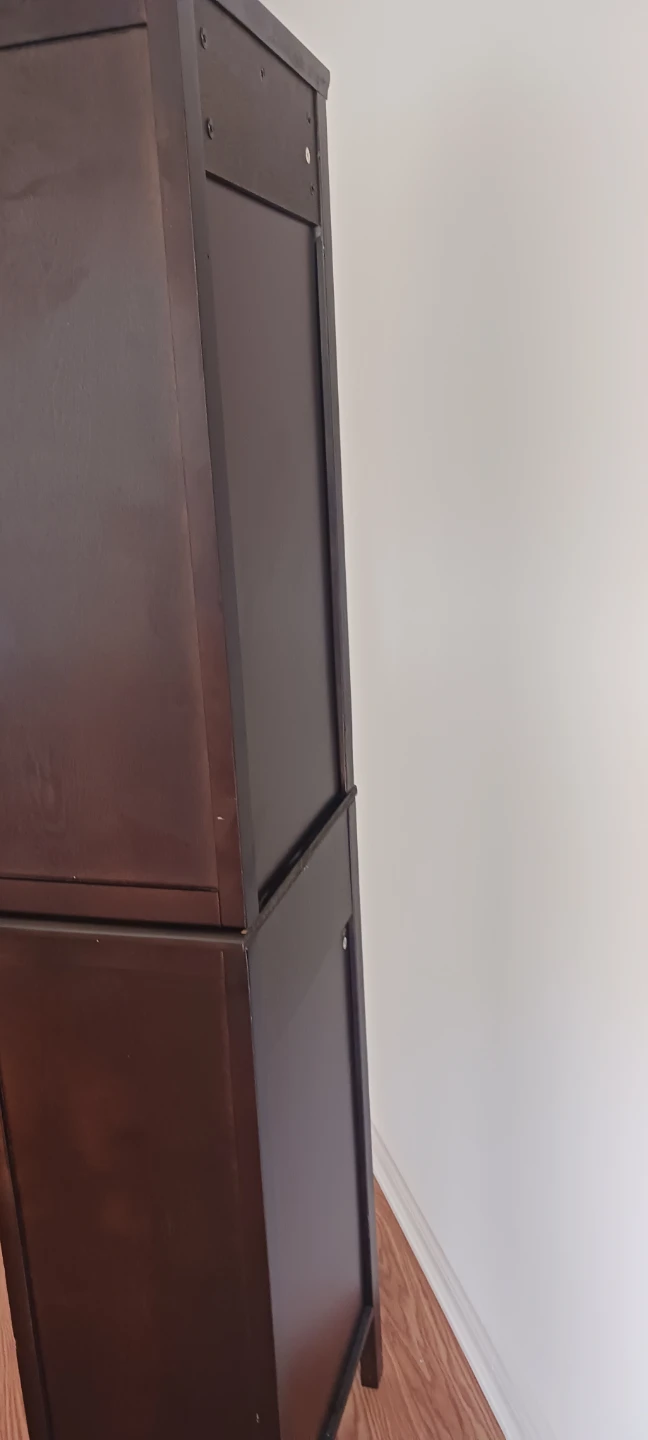 Dark Brown Display Cabinet with Wine Rack - photo 4