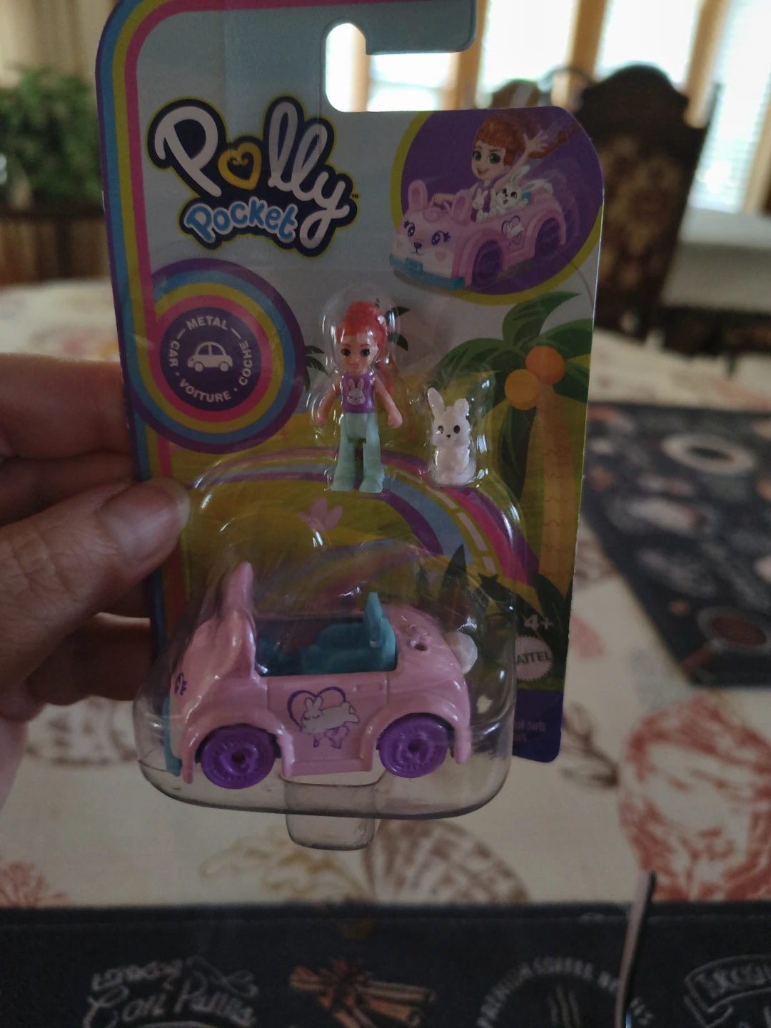 Polly Pocket Compact Toy Car with Figure and Bunny